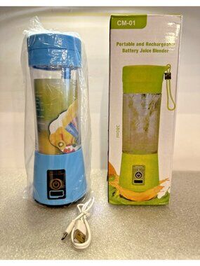Portable Rechargeable Personal Blender 380ml Juice Smoothie USB Blue New In Box